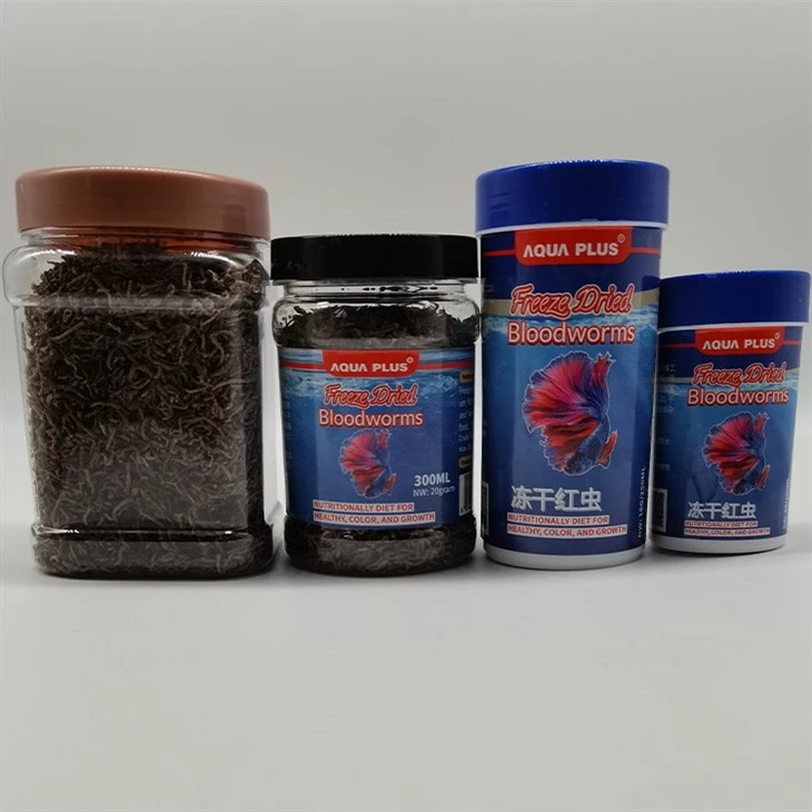 Alimento para peces optimizado para gusanos de sangre liofilizados