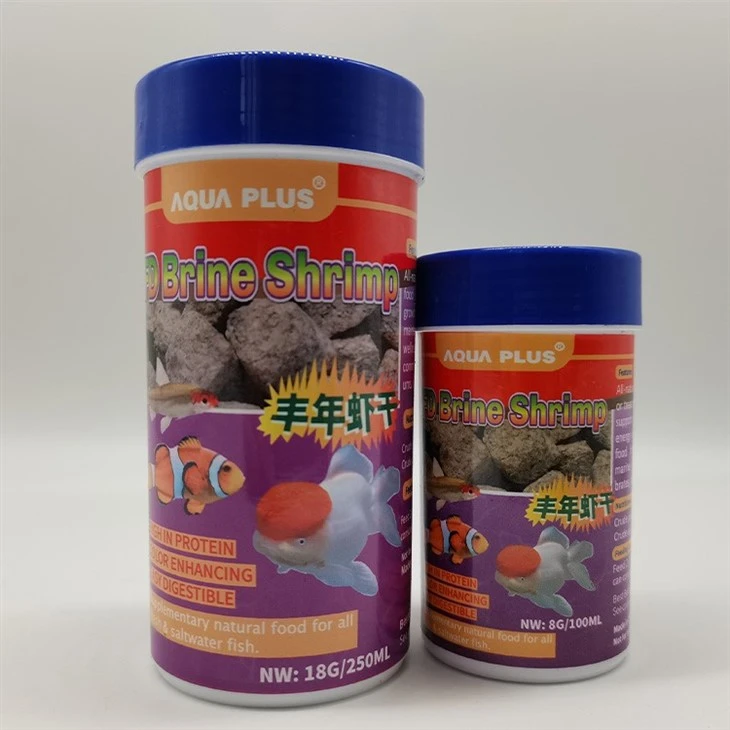Alimento para peces de camarones en salmuera liofilizados optimizados
